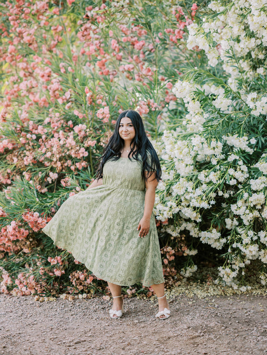 Sophia Dress in Sage- FINAL SALE