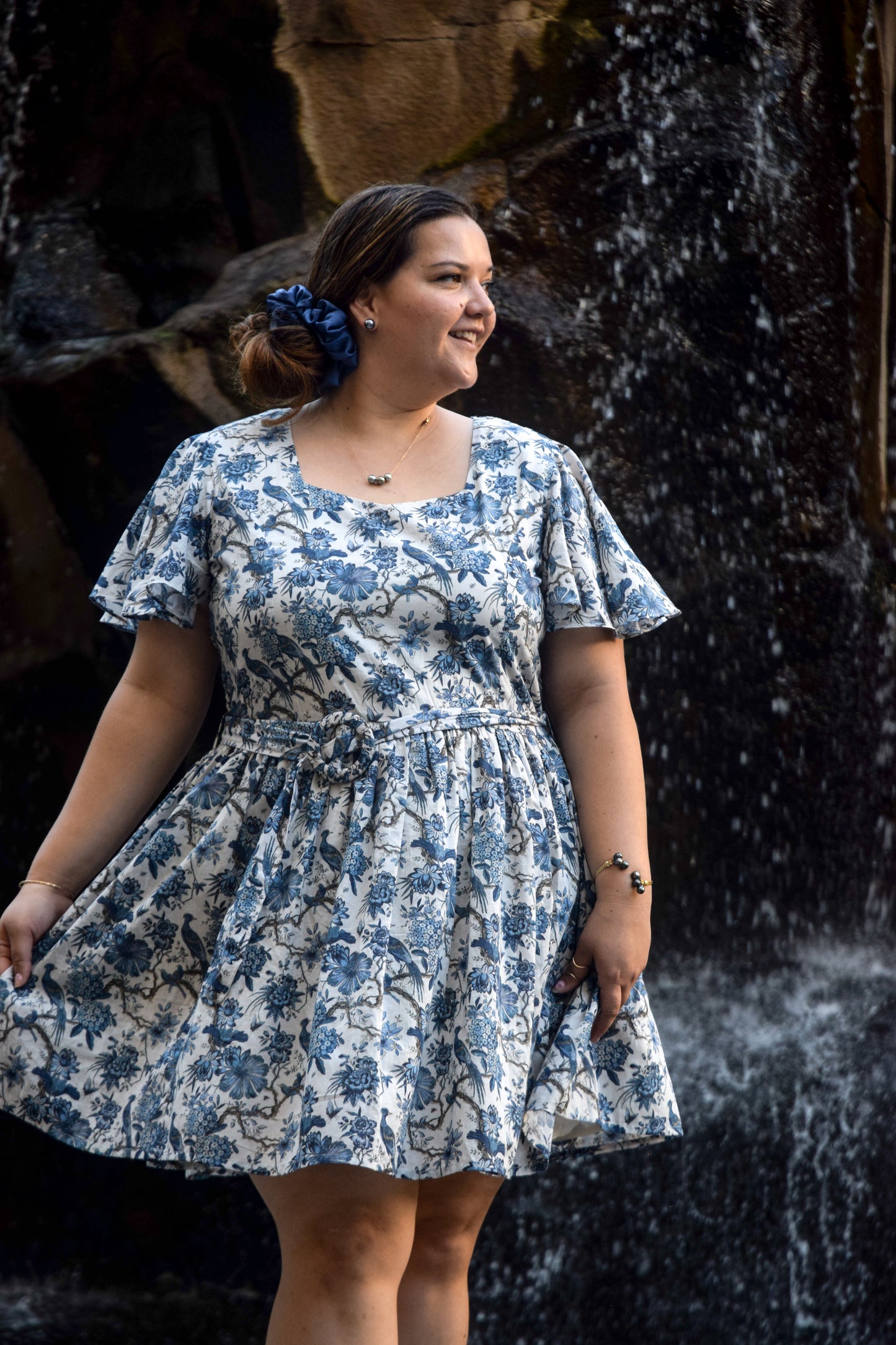 Short Savannah Dress in Indigo- FINAL SALE