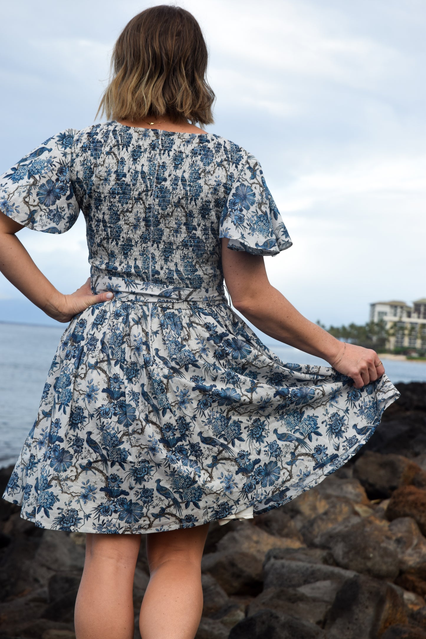 Short Savannah Dress in Indigo- FINAL SALE