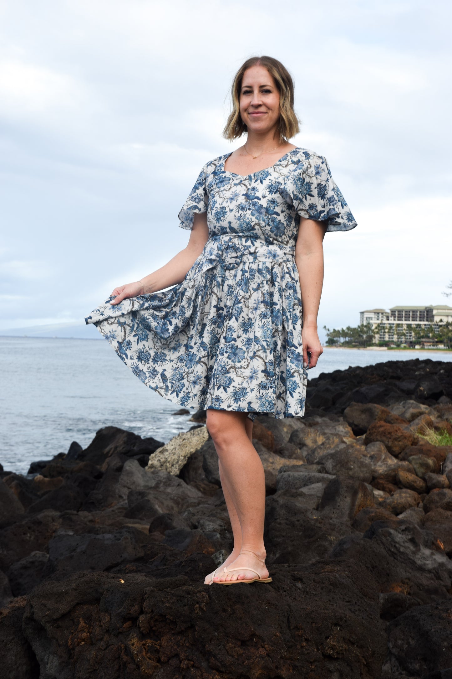 Short Savannah Dress in Indigo- FINAL SALE